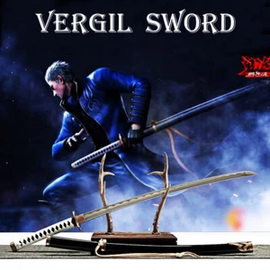 Japanische Samurai Katana Kohlenstoffstahl Klinge 鬼泣 Schwert von Vergil Devil May Cry - Bild 1 von 10