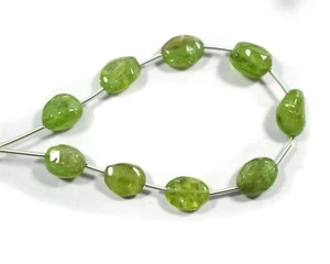 Natural Green Peridot Plain Oval Shape Gemstone Loose Beads 6"For Jewelry making - Picture 1 of 3