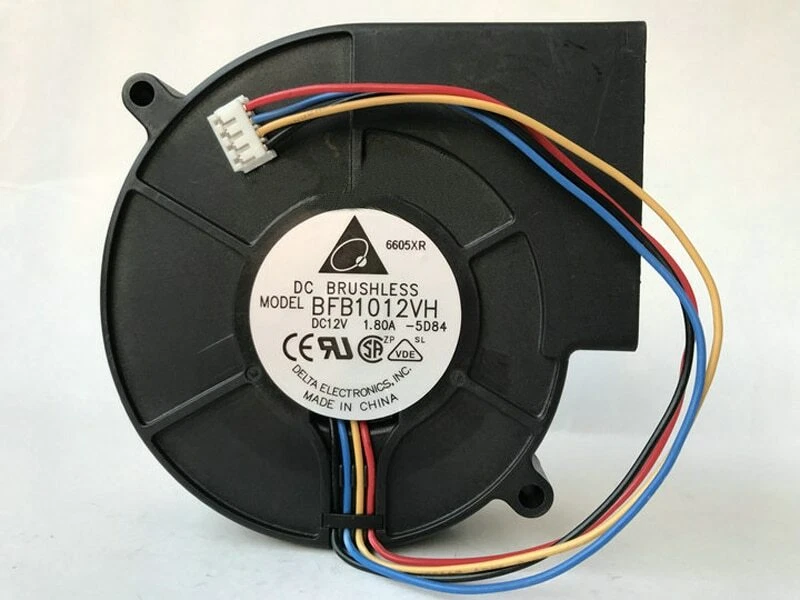 2pcs Delta BFB1012VH Squirrel Cage Fans -12V/1.8A Servers Robotics 37.97CFM 4pin - Image 1 of 1