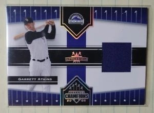 2005 Donruss Champions Impressions Material Rockies Garrett Atkins Jsy T4 - Picture 1 of 2