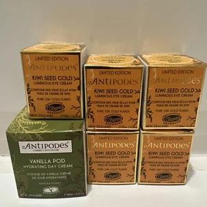 Antipodes Kiwi Seed 23k Gold Eye Cream 5x 30ml 1xVanilla Pod Hydrating Day Cream - Picture 1 of 4