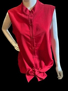 Serena Williams Signature Statement Womens Size 1X , Red Button Up/Knotted Tie - Picture 1 of 7
