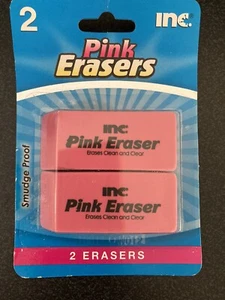 INC Pink Pencil Erasers Package of 2 NEW SEALED - Picture 1 of 2