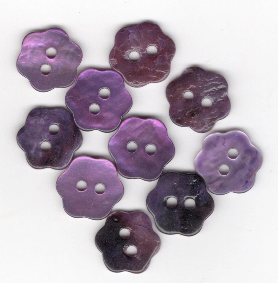 10 x 10mm Plastic Flower Shaped buttons with two holes - Image 1 of 1