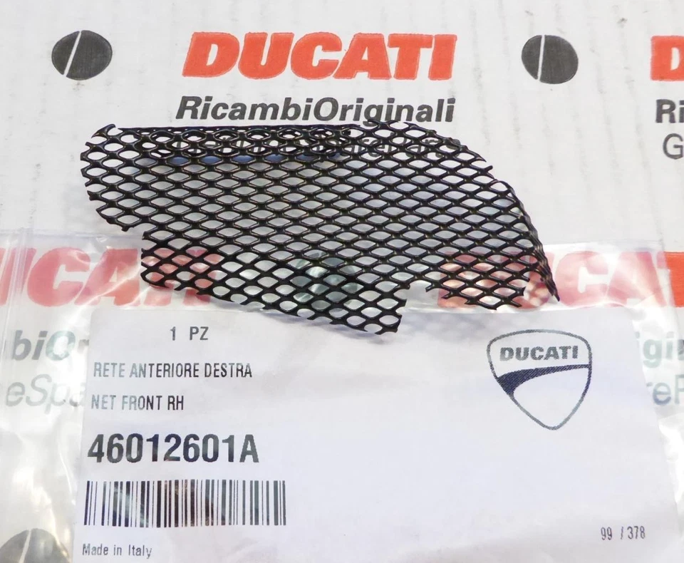 Ducati 848-1198 2007-2013 asiento delantero derecho ventilación pantalla metálica 46012601A Foto 1 de 1