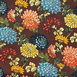 Tela de algodón de costura floral flor crisantemo multicolor 1/2 yarda - Imagen 1 de 2