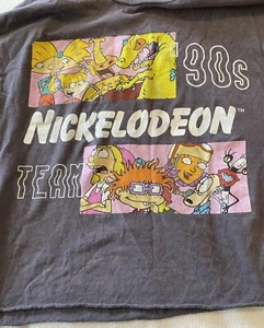 Nickelodeon 90’s Team Gray Tshirt Adult Large Cutoff - Picture 1 of 5