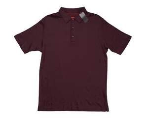 Camisa Polo Isaia $695 Nueva Con Etiquetas Borgoña Extra Ajustada Piqué 100% Lana M (50 IT) - Imagen 1 de 5
