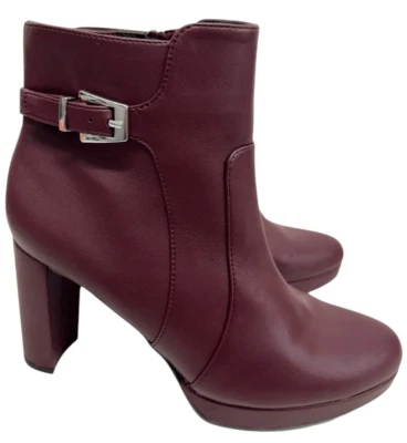 Naturalizer Boots Size 9.5 Burgundy Platform High Heel Ankle Booties NEW — 第 1/4 张图片
