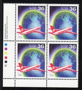 1987 Canada SC# 1145 LL - Air Canada - Plate Block M-NH Lot# 1903c - Picture 1 of 1