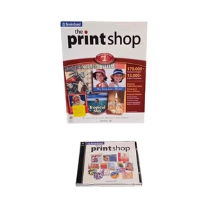 VINTAGE THE PRINT SHOP 20 SOFTWARE BY BRODERBUND ~ 2 CD-ROM SET W/ ORIGINAL BOX! - Picture 1 of 6