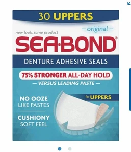 Sellos adhesivos para dentaduras Sea-Bond - 30 superiores - Imagen 1 de 2