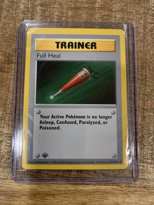 Full Heal Trainer Pokémon 1st Edition Shadowless Base Set 82/102 English Rare - Image 1 of 2