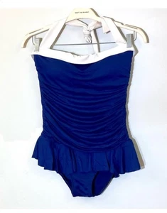 Lauren Ralph Lauren Neckholder Einteiler Bademode royalblau Größe 18 - Bild 1 von 5