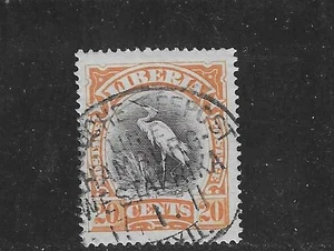 Liberia 1906, 20c bird, 1911 Deutsche Seepost oval postmark, used #106 - Picture 1 of 1