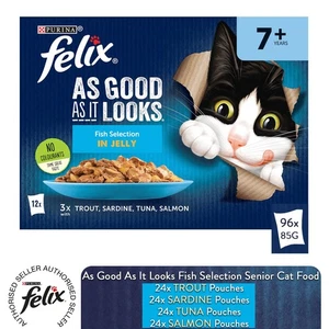 Felix Original Mixed Selection w galaretce z witaminami D&E Mokra karma dla kotów, 96x85g - Zdjęcie 1 z 5