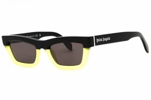 PALM ANGELS MELROSE PERI108S25PLA0011807 Sunglasses Black Yellow Frame Gray - Picture 1 of 4