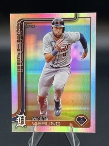 💥MATT VIERLING #166 Rainbow Foilboard 2025 Topps Serie 1 Tigres más Tarjeta Base - Imagen 1 de 5
