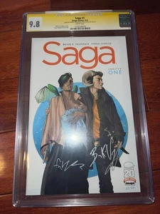 Saga #1 CGC 9.8 Signature Series Brian K. Vaughan Fiona Staples immagine firmata - Foto 1 di 4
