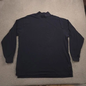 Duluth Trading Co Herren XL Longtail Mock Neck Langarmshirt Navy Blau Baumwolle - Bild 1 von 9