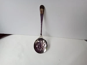 SHEFFIELD ENGLAND EICHELMUSTER TOMATEN SERVIERLÖFFEL VERSILBERT SCHÖN - Bild 1 von 8