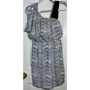 BCBGeneration Women's Size Small One Shoulder Dress with Pockets White Black - Picture 1 of 10