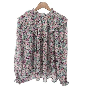 Boden UK Flounce Top in Gardenia Petal Womens 22 Floral Ruffle - Picture 1 of 4