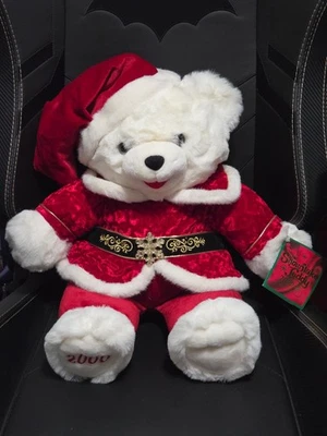 VTG NWT 2000 Snowflake Teddy Christmas Boy Plush Bear in Red Velvet Dan Dee 22" - Image 1 of 4