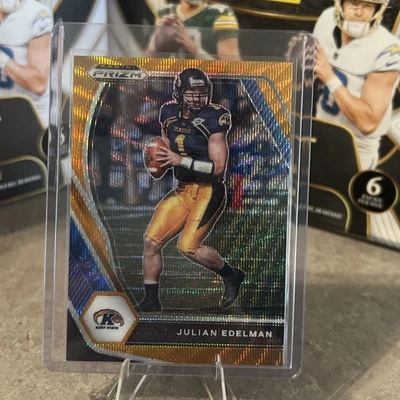 Julian Edelman 2021 Panini Prizm Draft Picks Orange Wave 22/75 #66 - Image 1 of 2