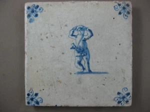 antike Menschen Fliese Kachel Tegel Dutch Tile 17 Jahrhundert - Bild 1 von 9