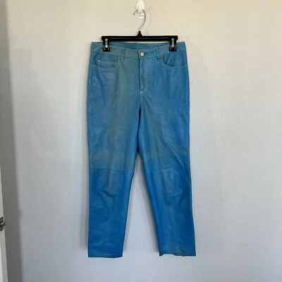 Pantalones de cuero para mujer Ralph Lauren Collection Purple Label talla 8 Foto 1 de 4