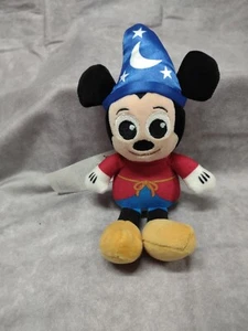 Mickey Mouse Fantasia Sorcerer Disney 8 Zoll Plüsch Lichter mit Hut - Bild 1 von 4