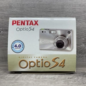 2003 Pentax Optio S4 Digital Camera 4.0 MP 3X Silver Battery Cables **UNTESTED** - Picture 1 of 19