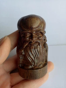 Chinese Folk Masters Hand-carved Wood Carving "Longevity Star with Long Beard" - Picture 1 of 11
