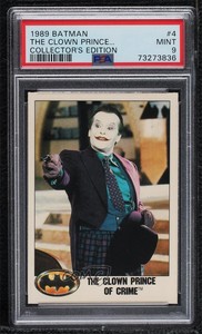 1989 Topps Batman Factory Set Glossy Jack Nicholson The Joker #4 PSA 9 MINT 0nr3