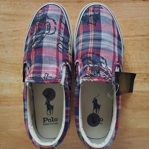 🔥$99🔥Zapatilla deportiva sin cordones Polo Ralph Lauren para hombre Keaton Madras (talla 7) - Imagen 1 de 7
