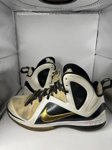 Lebron 9 P.S. Elite Home 2012 516958 100 White/Metallic Gold-Black Size 13 - Picture 1 of 11