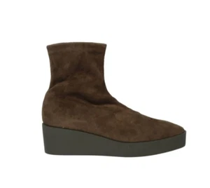 Robert Clergerie Brown Suede Sock Wedge Platform Booties 37 Retails $725 EUC - Picture 1 of 2