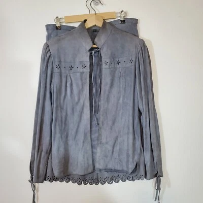 De Colección Gamuza Cuero Chaqueta Falda Conjunto Traje 2 Piezas Para Mujer Talla M Ligero Foto 1 de 4