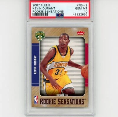 Tarjeta de radiocontrol Fleer Rookie Sensations Kevin Durant #rs-2 graduada 2007-08 PSA 10 como nueva Foto 1 de 2
