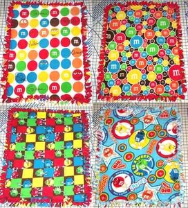 M&M's M&M Candy Fleece Baby Blanket Pet Lap Hand Tied 30" x 24" Girls Boys New - Picture 1 of 10
