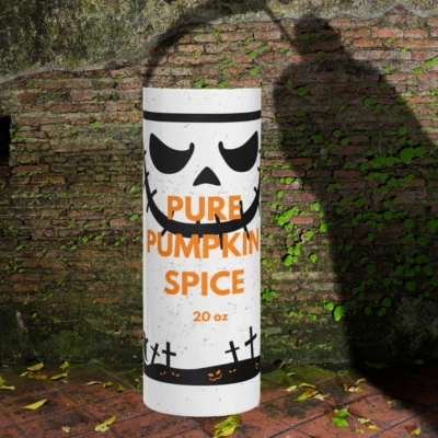 Halloween Pure Pumpkin Spice Tumbler 20 oz - Fall Drinkware, Spooky Sippy Cap - Image 1 of 4