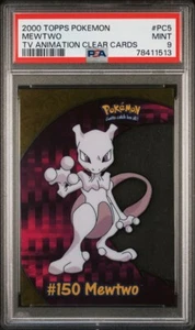 PSA 9 MEWTWO PC5 TOPPS POKEMON 2000 TV ANIMATION CLEAR CARDS - Picture 1 of 2