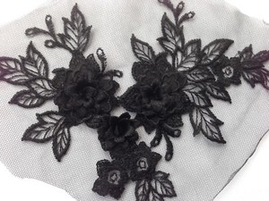 black floral applique