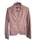 XOXO Pink Leather Blazer Size Small Zip Up Two Side Pockets Soft Leather