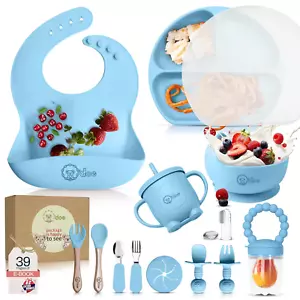 17-Piece Bpa-Free Silicone Baby Feeding Set | Thick & Soft Suction Plates, Baby - Picture 1 of 12