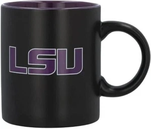 LSU TIGERS MATTE BLACK TWO TONE MUG MVP AUTHENTIC NCAA FOOTBALL TEAM LOGO NEW - Picture 1 of 1