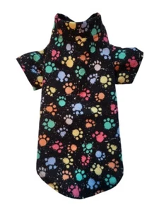 Paint Splatter Paw Prints Flannel Night Shirt Dog Puppy Pet Clothes 4xs - Large - Picture 1 of 4