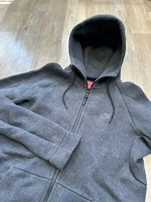 Sudadera con capucha Nike piel de serpiente estampada para mujer talla grande gris oscuro cremallera completa Foto 1 de 4