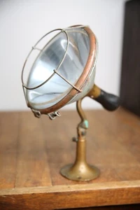 Antique Brass Car Spotlight Boat Lamp Rat Rod Vintage searchlight nautical - Picture 1 of 16